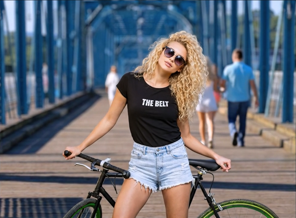 The Belt - Black t-shirt modeling